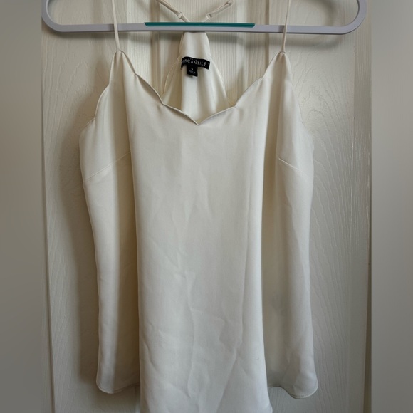 J. Crew Factory Ivory Scalloped Trim Adjustable Racerback Cami Women’s Size 2 - Picture 12 of 15